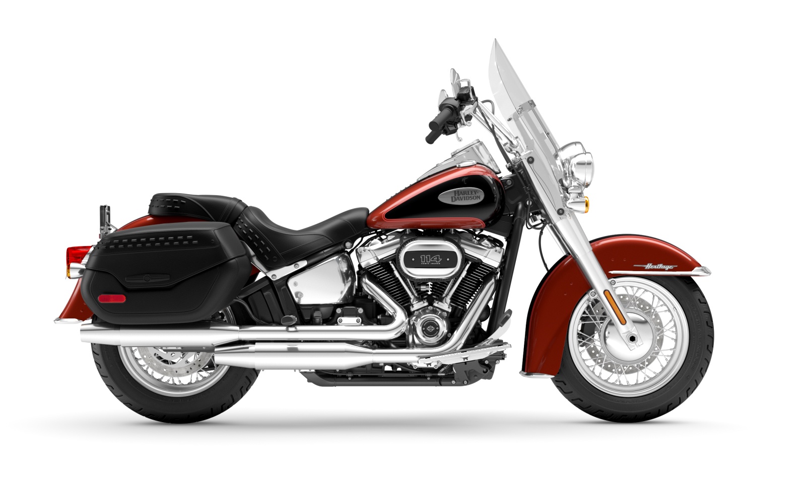 Harley Davidson Heritage Classic - Red Rock / Vivid Black - Chrome Finish