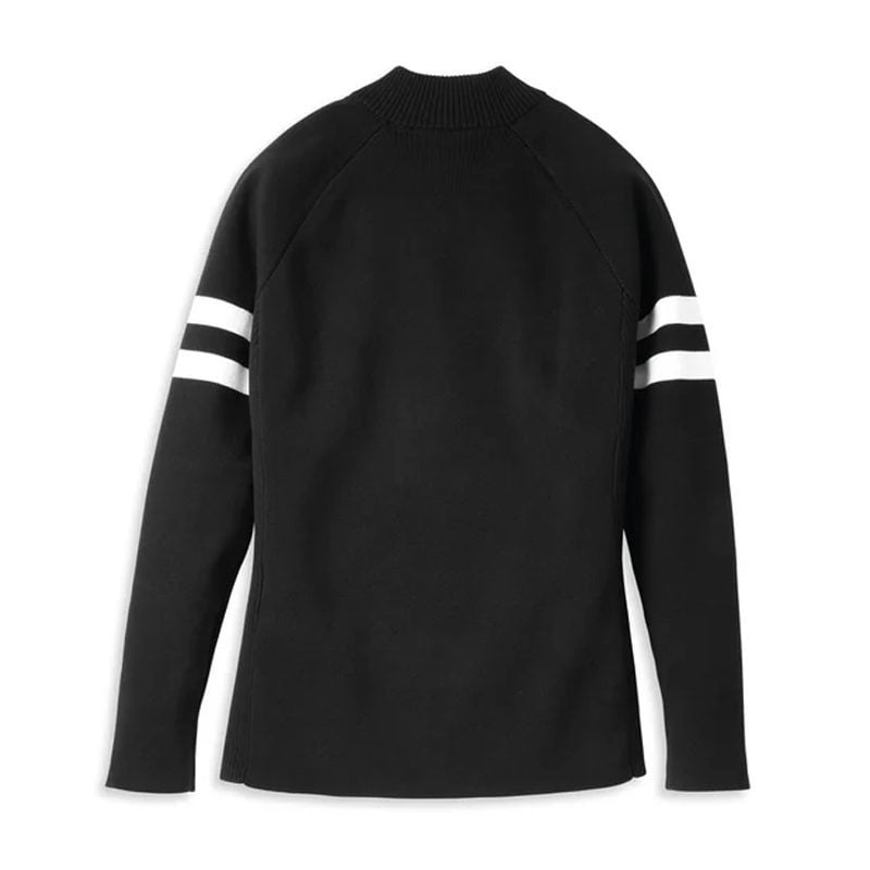 Women's Sleeve Stripe 1/4-Zip Mockneck Sweater
