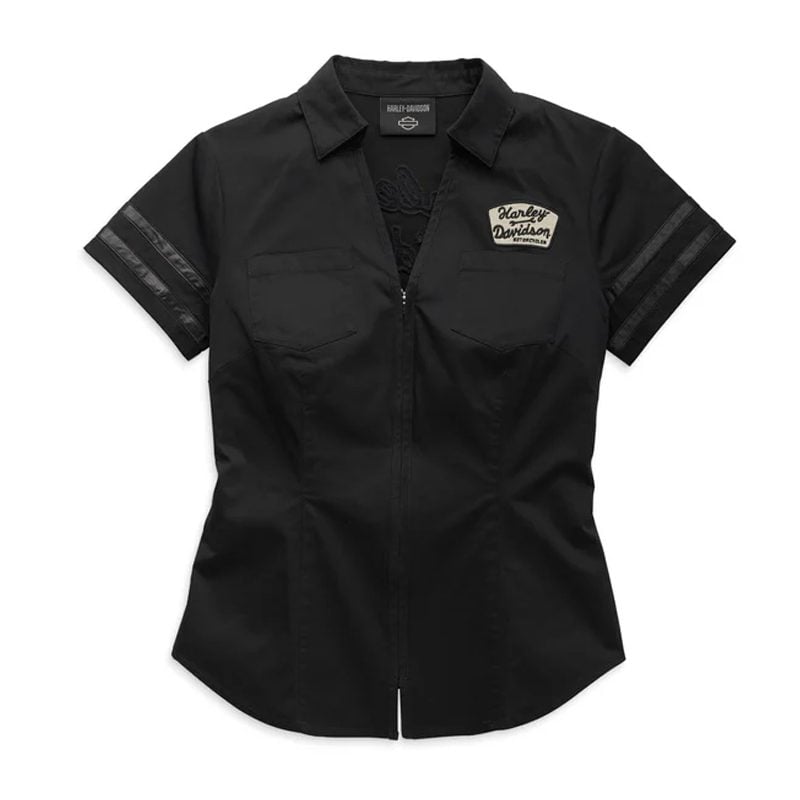 Women's Artisan Zip Front Shirt - Black Beauty.